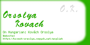 orsolya kovach business card