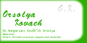 orsolya kovach business card